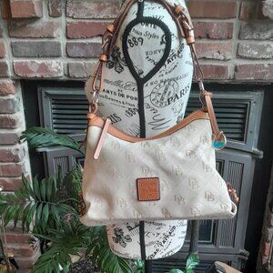 Dooney & Bourke Beige Monogram East West Slouch Shoulder Bag NWOT
